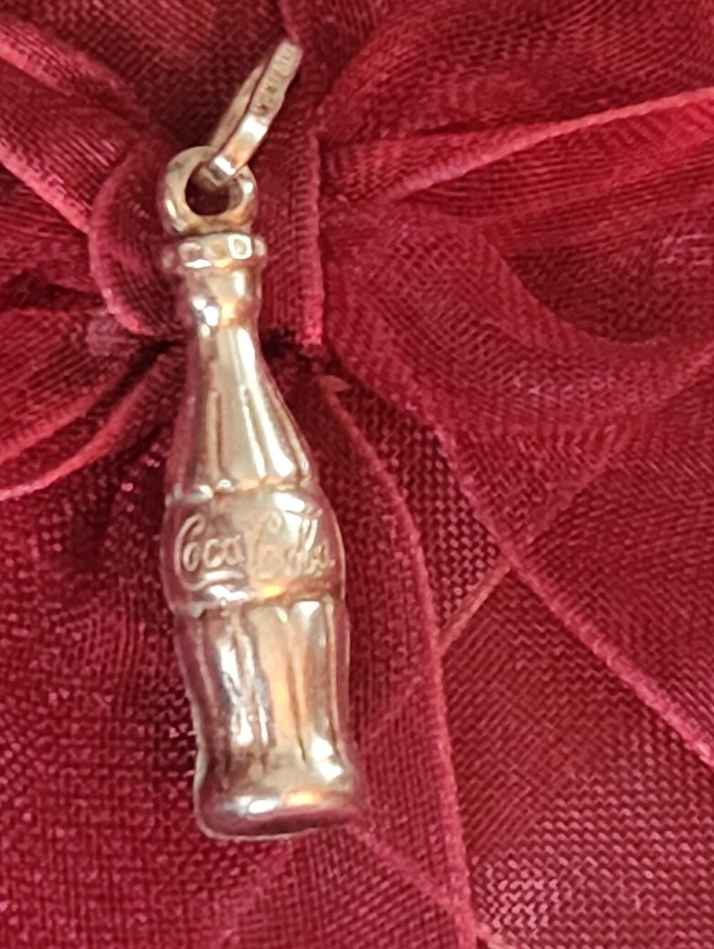 Authentic Italy 925 Silver Coca Cola Contour Bottle Charm Retro Soda Vintage - Picture 7 of 7